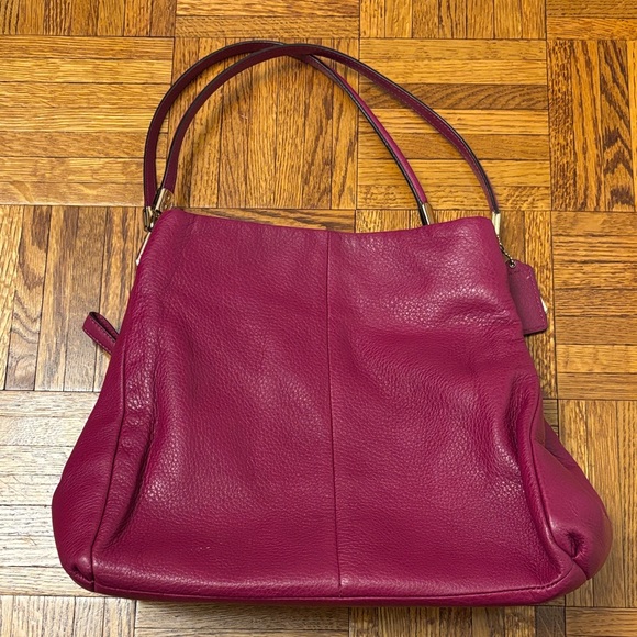 Coach Magenta Leather Bag - Picture 1 of 9